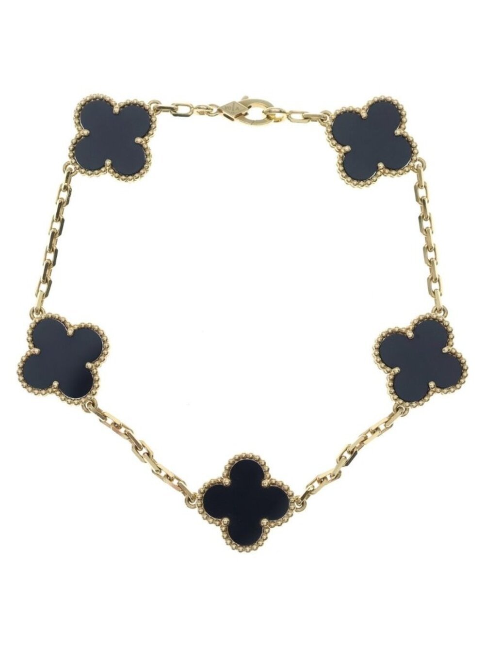 Van Cleef & Arpels Vintage Alhambra Bracelet Yellow Gold Black
